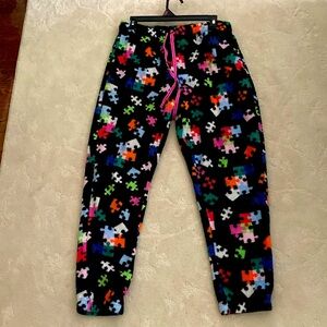 Puzzle Piece Print Pants